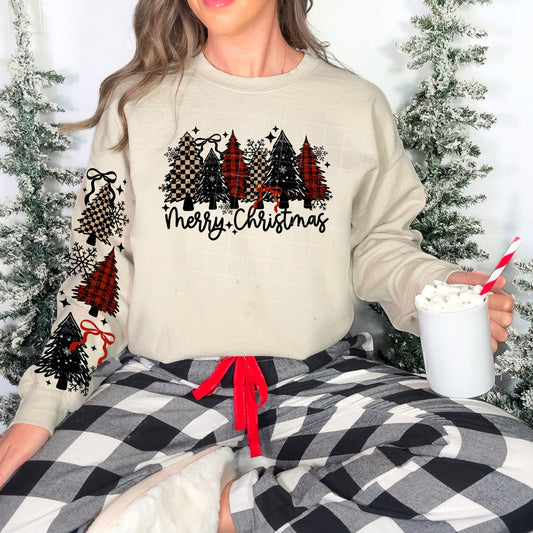 Checkered/Plaid Merry Christmas Trees (front)