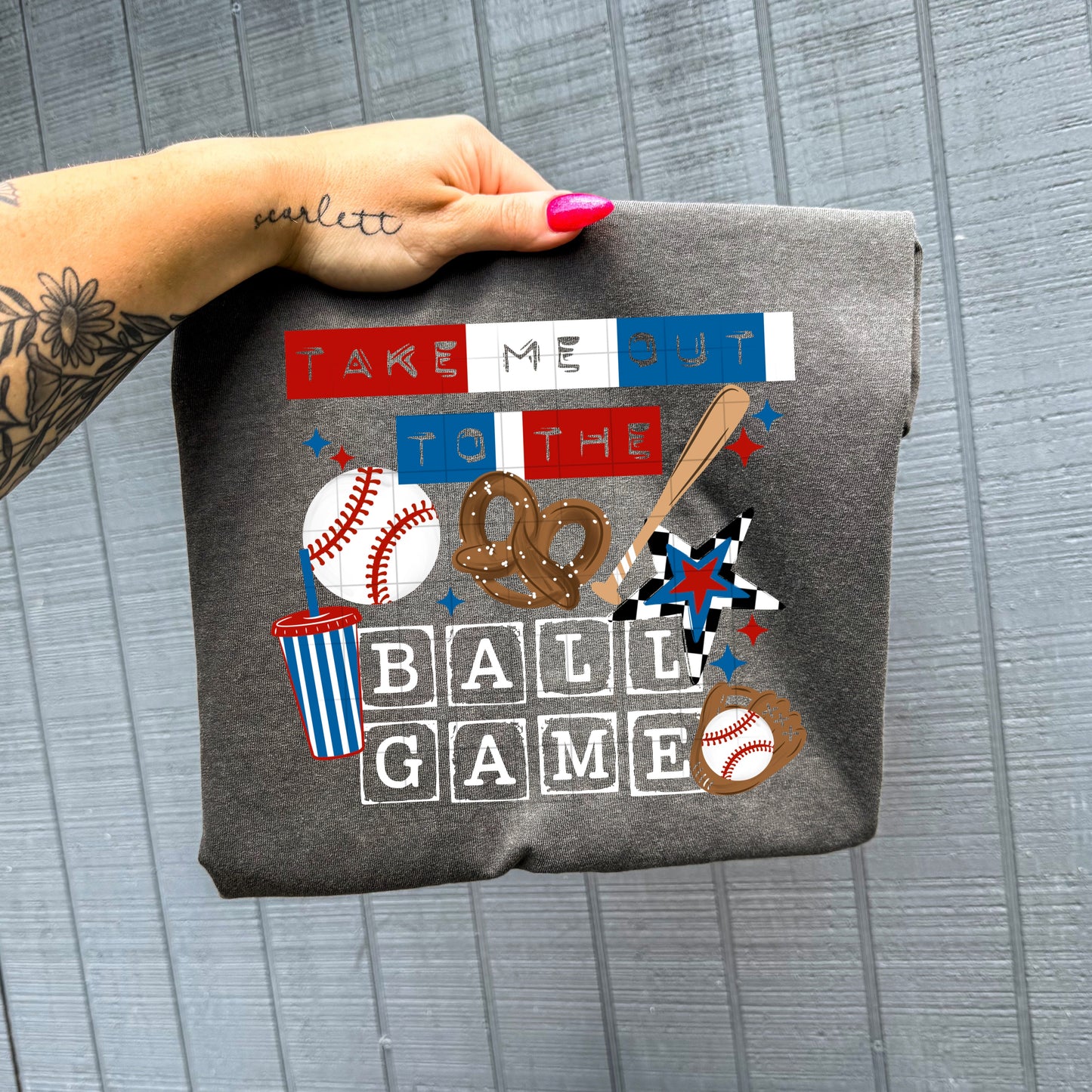 Take Me Out To The Ball Game DTF Transfer (white)