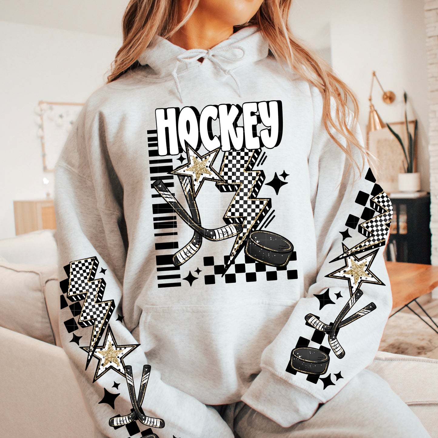 Hockey Retro Graphic DTF Transfer (sleeves)