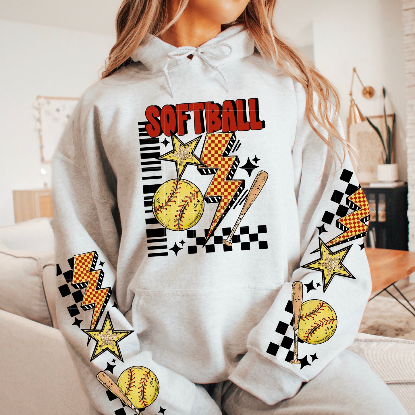 Softball Retro Graphic DTF Transfer (sleeves)