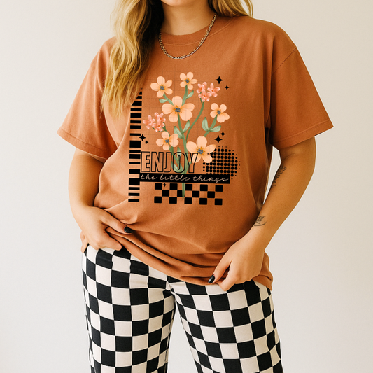 Enjoy the Little Things Floral DTF Transfer (black)