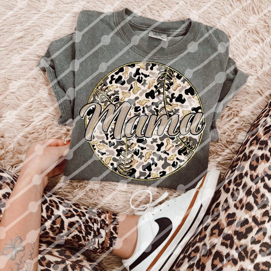 Camo gold baseball mama