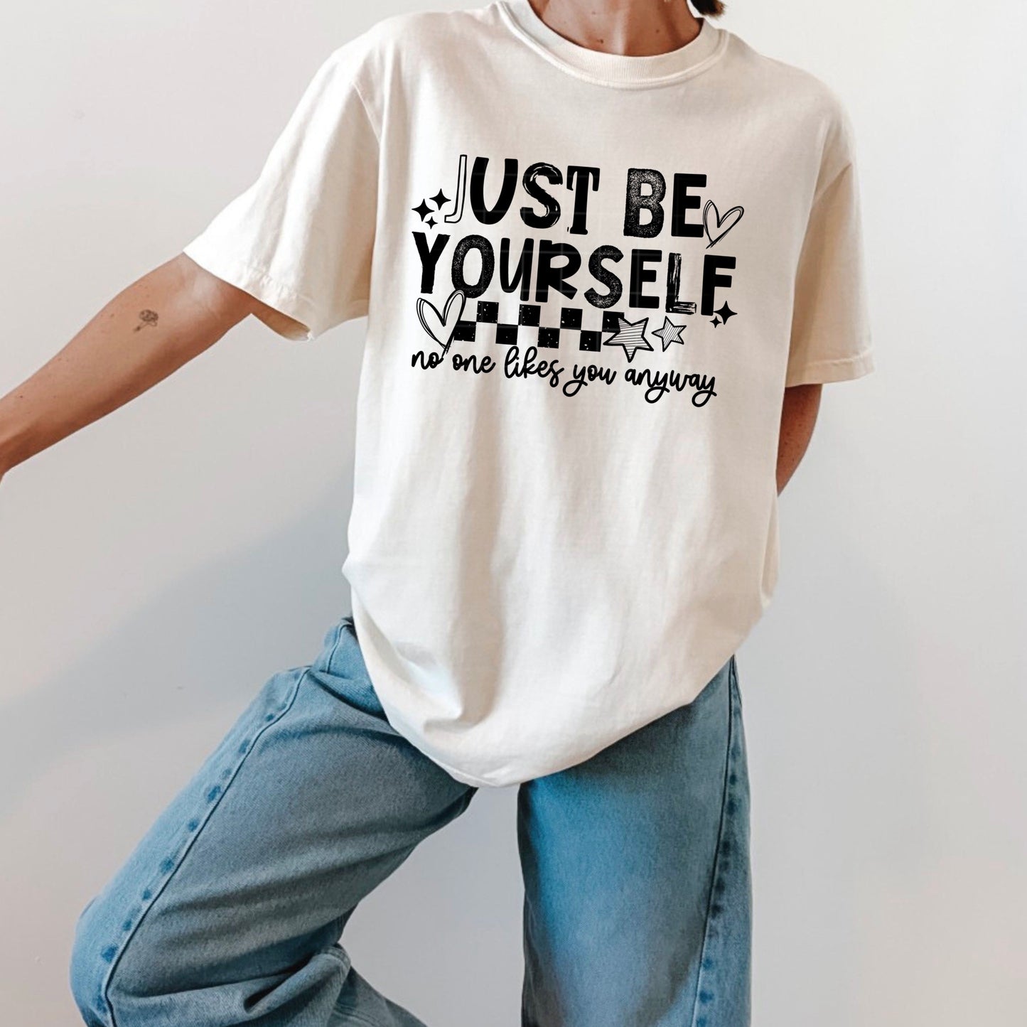 Just Be Yourself Quote DTF Transfer (black)