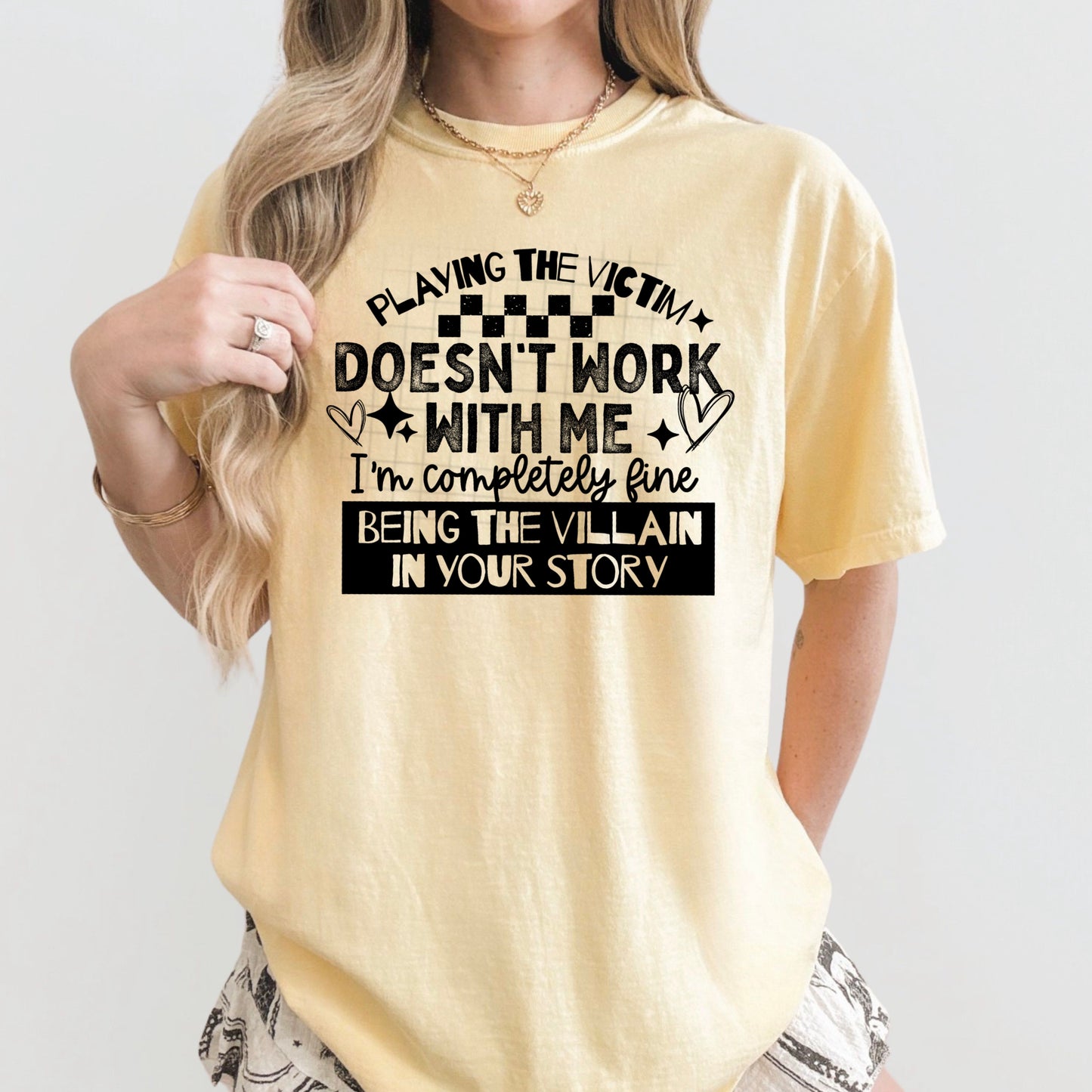 Playing the Victim Doesn’t Work With Me DTF Transfer (black)