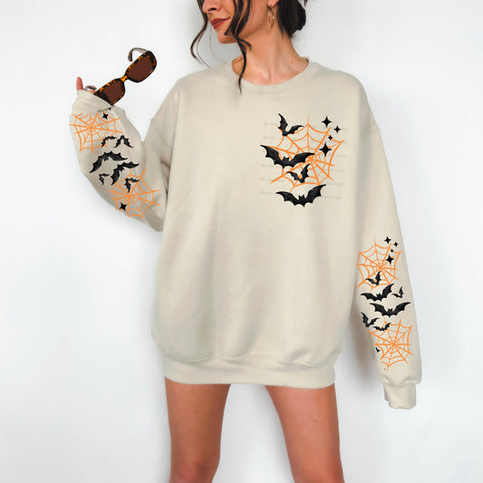 Orange Spider Web w/Bats (Sleeves)