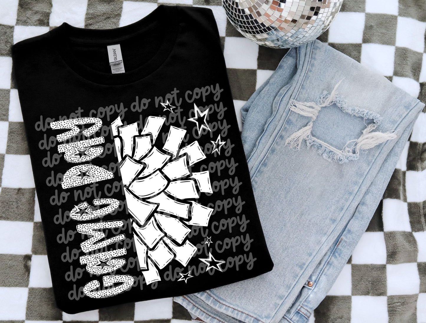 Game Day Cheer (bw dots)