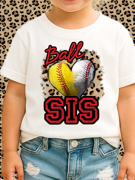 Baseball Softball Heart DTF Transfer (Sis)