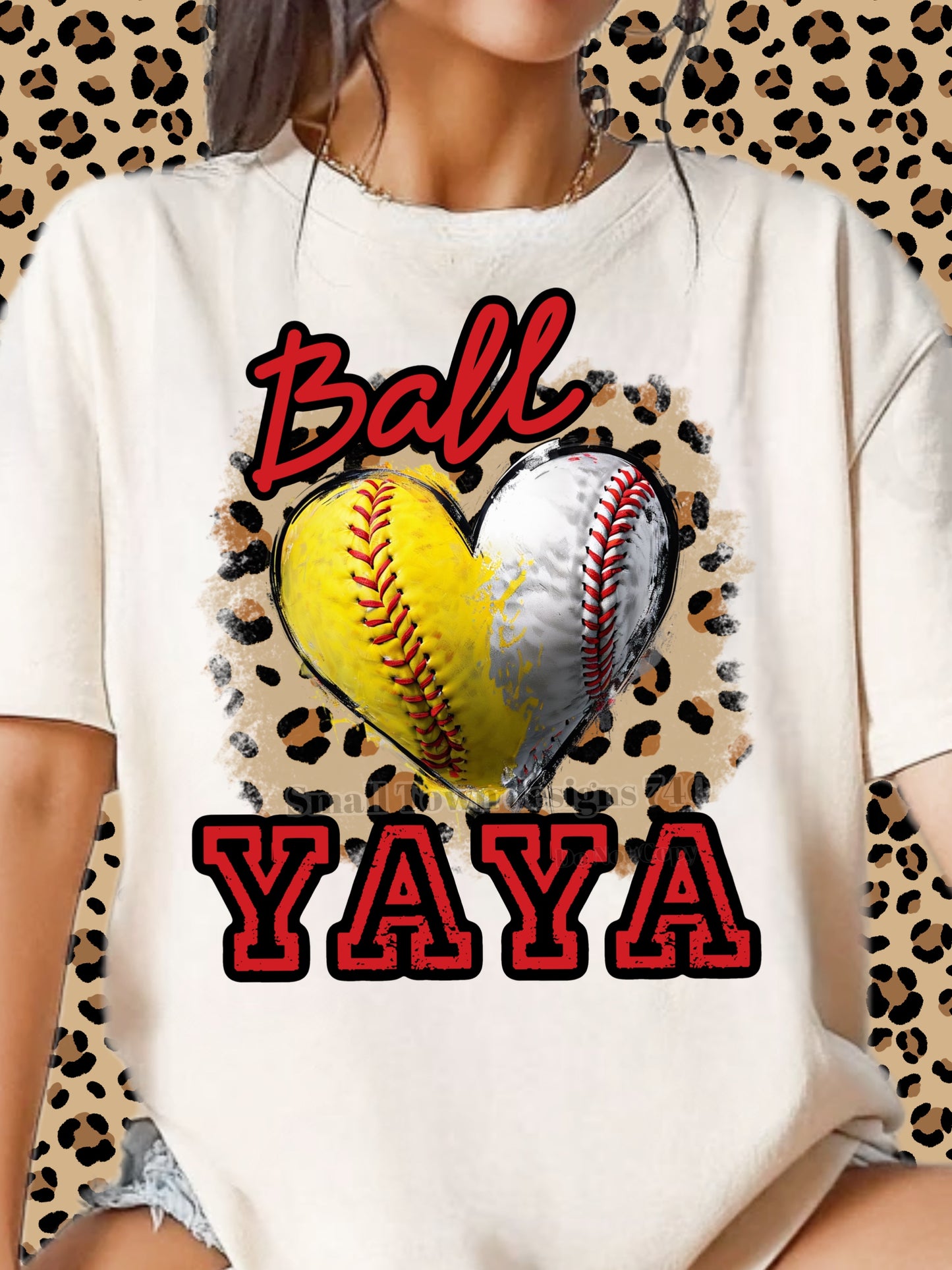 Baseball Softball Heart DTF Transfer (Yaya)