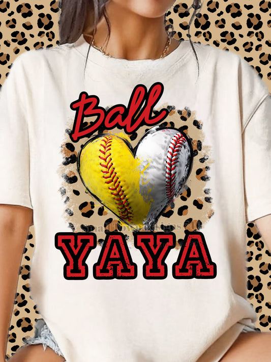 Baseball Softball Heart DTF Transfer (Yaya)