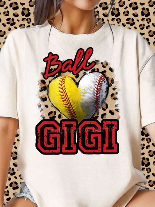 Baseball Softball Heart DTF Transfer (Gigi)