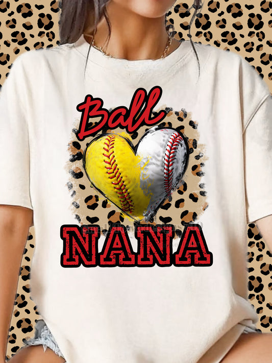 Baseball Softball Heart DTF Transfer (Nana)