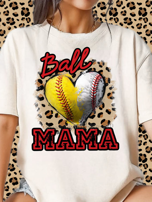 Baseball Softball Heart DTF Transfer (Mama)
