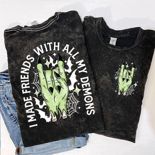 I made friends with all my demons - white (Back)