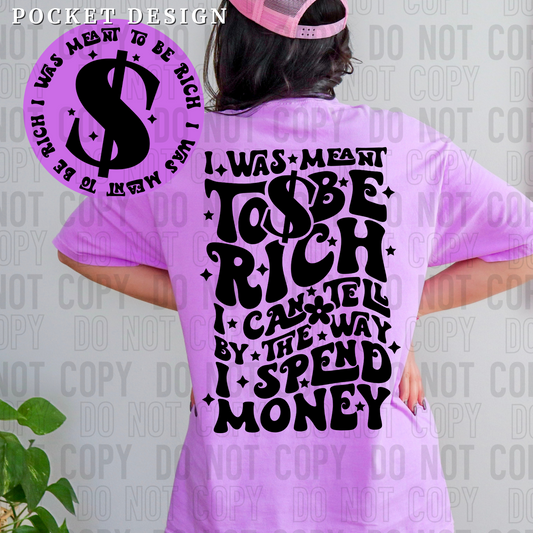 I was meant to be rich I can tell by the way I spend money (back)