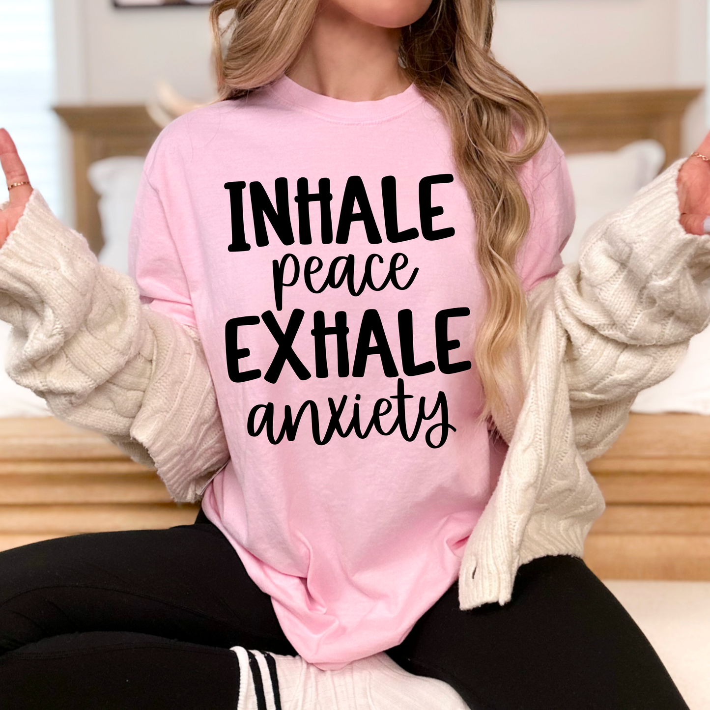 Inhale peace exhale anxiety (black)