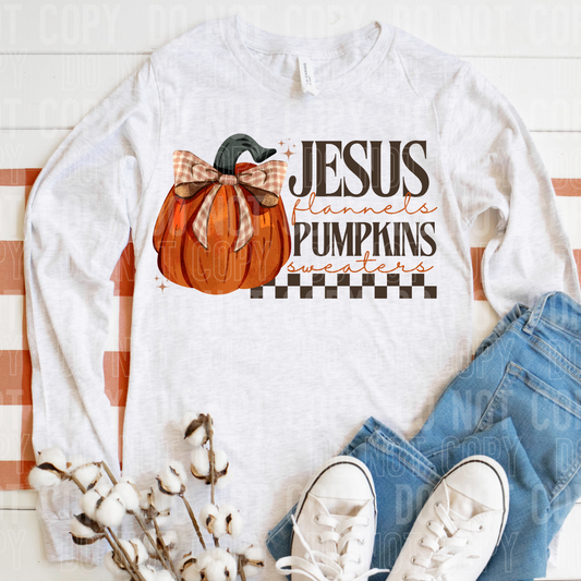 Jesus flannels pumpkins sweaters