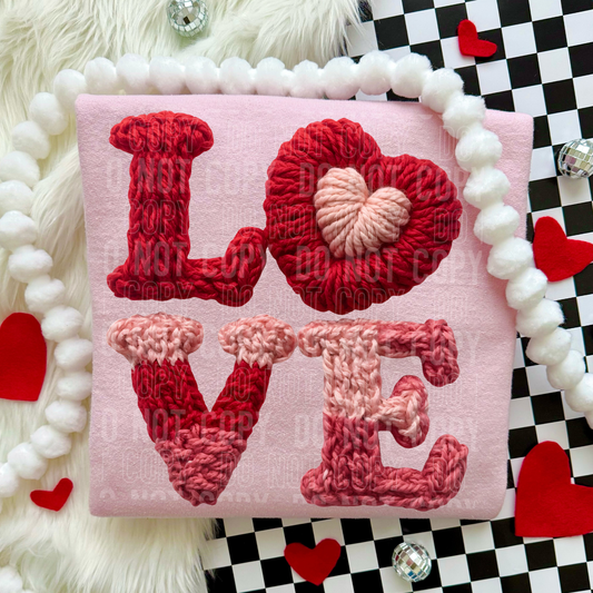 LOVE Faux Yarn Valentine DTF Transfer