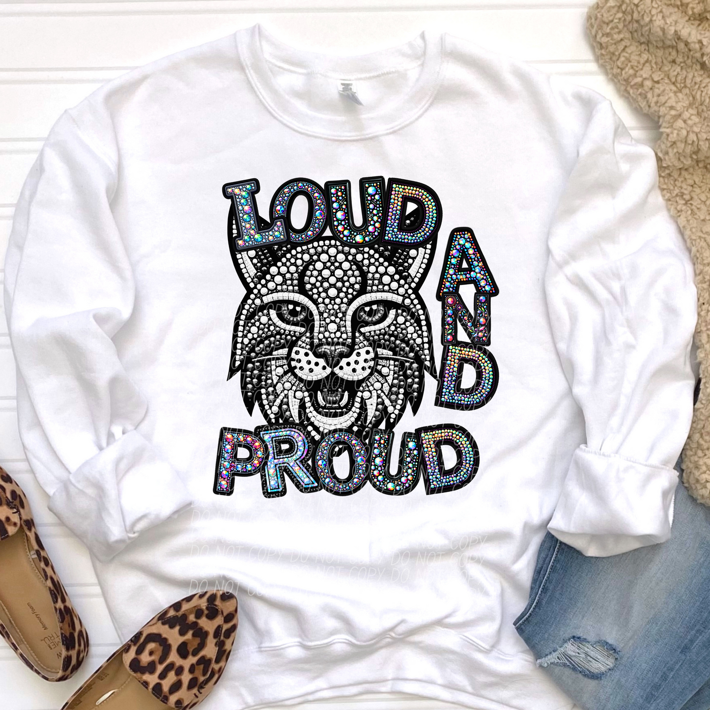 Loud and Proud Bobcat (rhinestone)