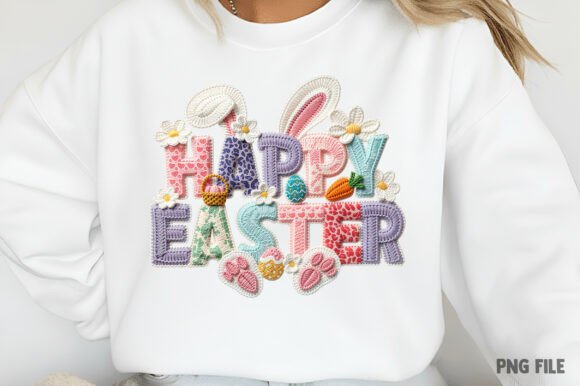 Happy Easter Patchwork DTF Transfer