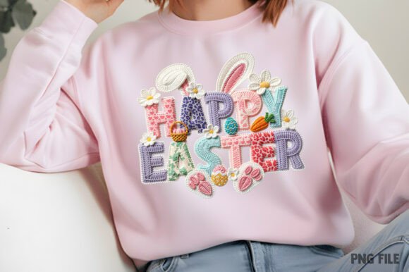 Happy Easter Patchwork DTF Transfer