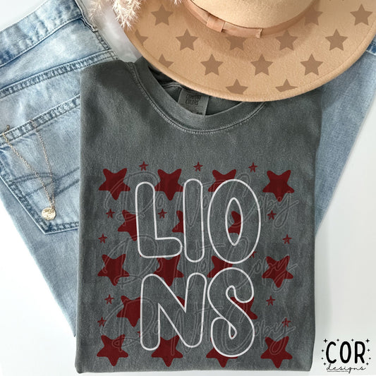 Lions (maroon stars)