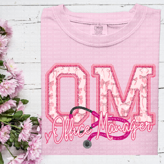 Pink Coquette Office Manager w/Stethoscope