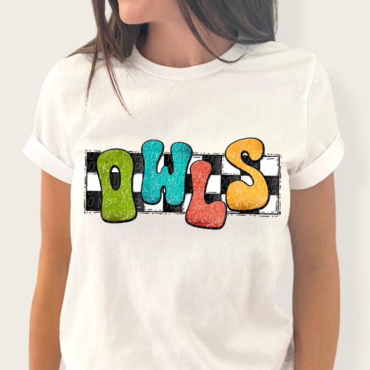 Owls (retro rainbow)