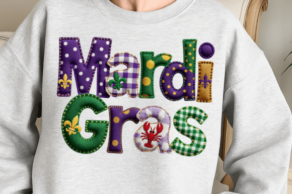 Patchwork Mardi Gras DTF Transfer