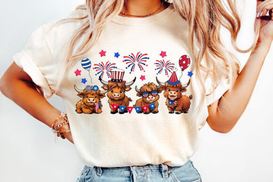 Patriotic Highland Cows