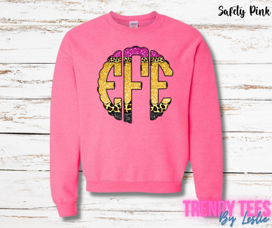 Glitter Pencil Monogram Tee