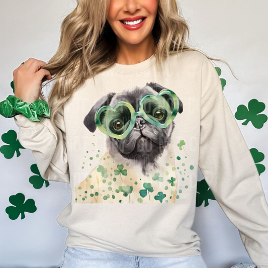 St. Patrick’s Day Pug DTF Transfer