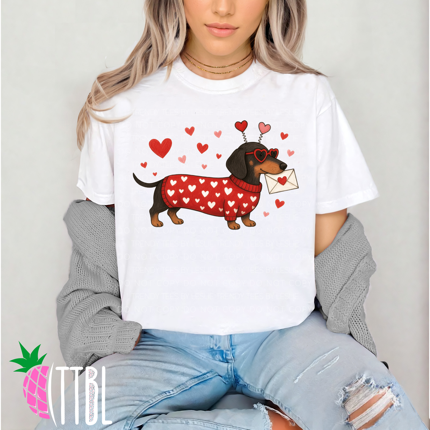 Valentine Dachshund Dog DTF Transfer