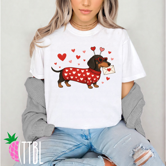 Valentine Dachshund Dog DTF Transfer