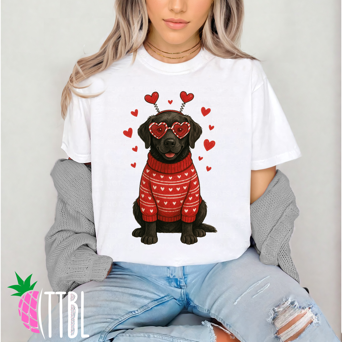 Valentine Labrador Dog DTF Transfer