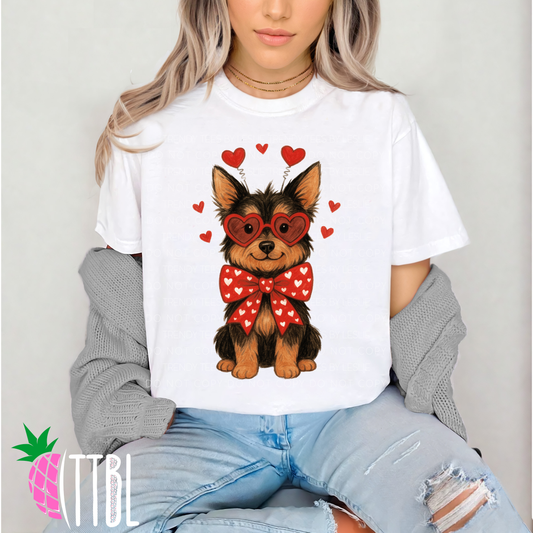 Valentine Yorkshire Terrier Dog DTF Transfer