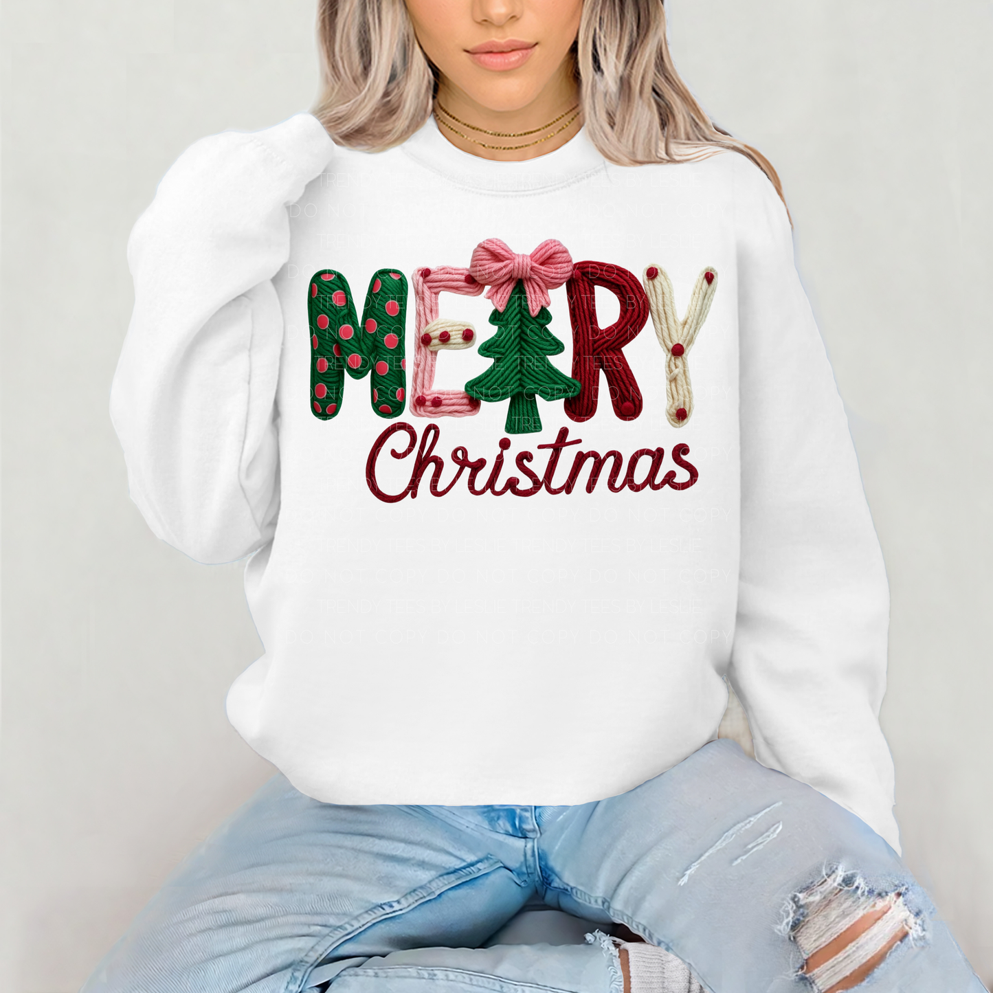 Faux Yarn Merry Christmas