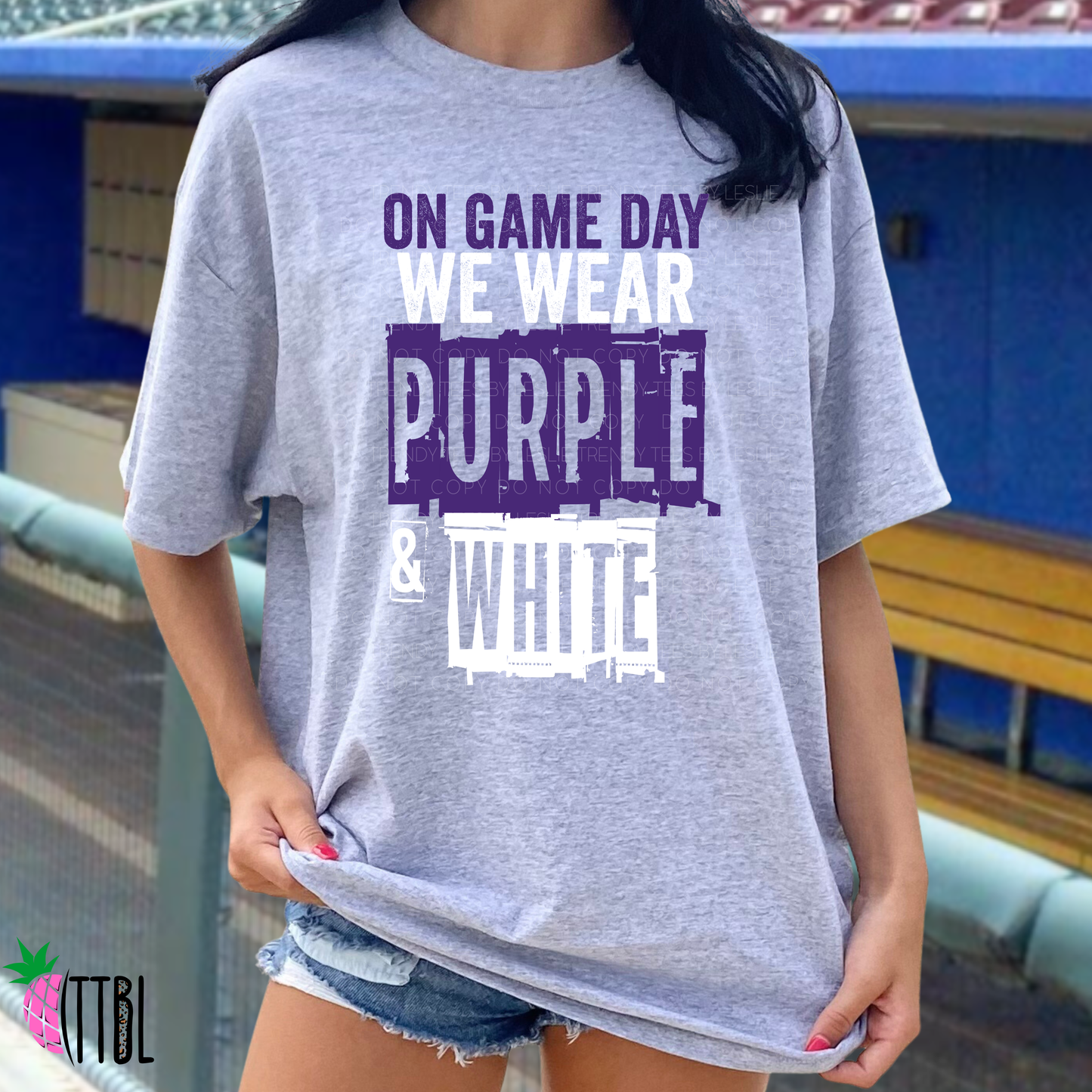On Game Day We Wear Purple & White | DTF Heat Transfer