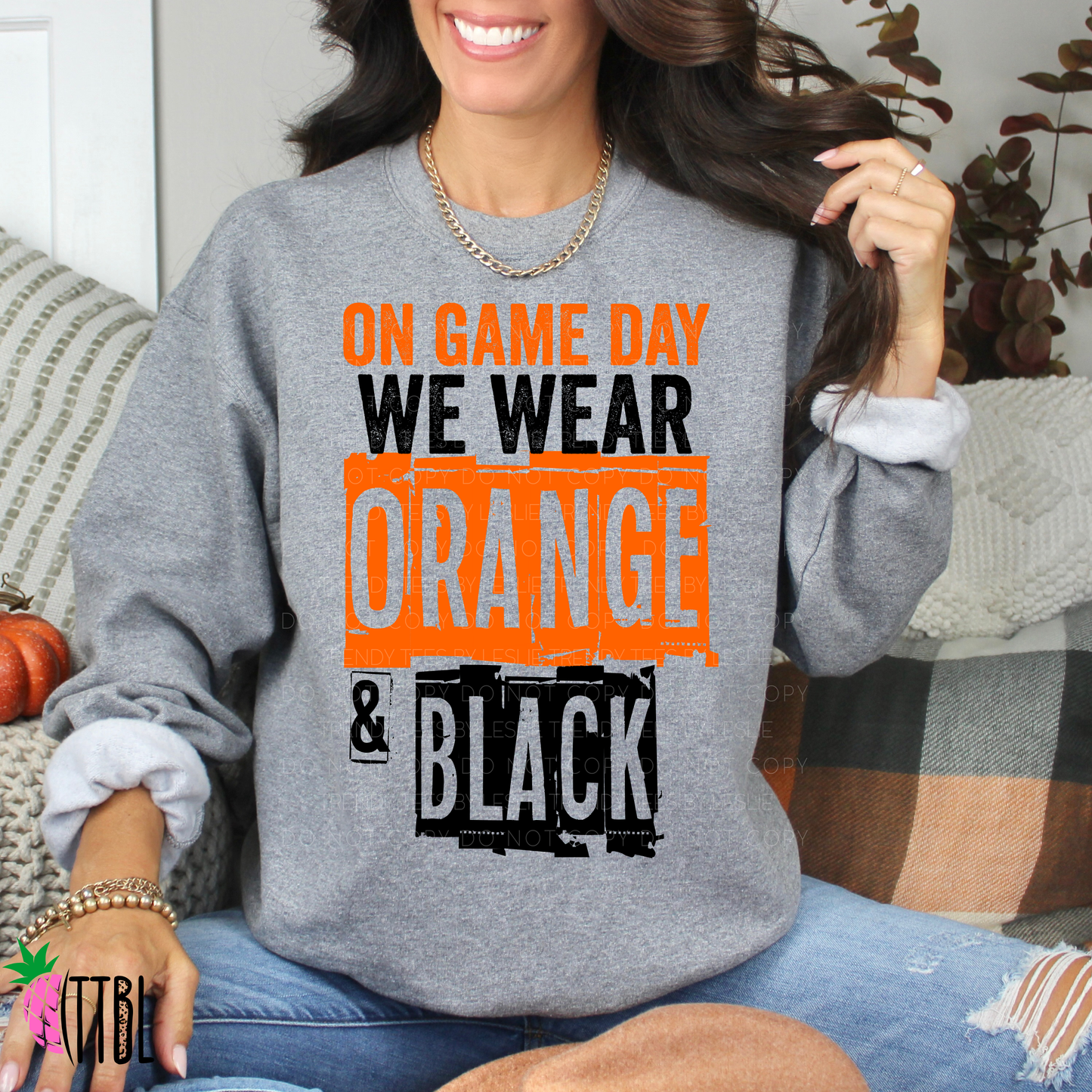 On Game Day We Wear Orange & Black | DTF Heat Transfer