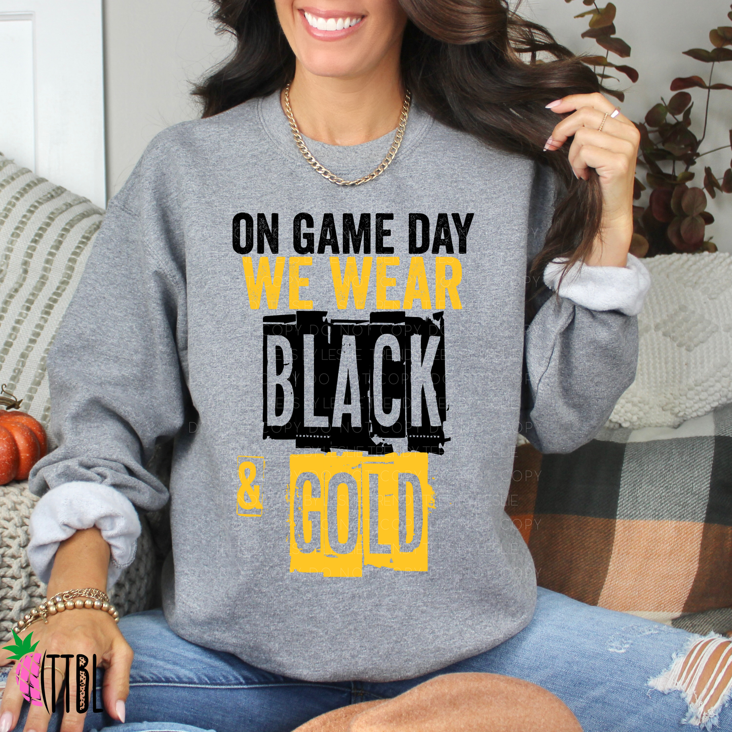 On Game Day We Wear Black & Gold | DTF Heat Transfer