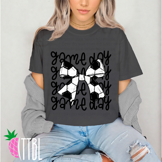 Game Day Bow Soccer DTF Transfer