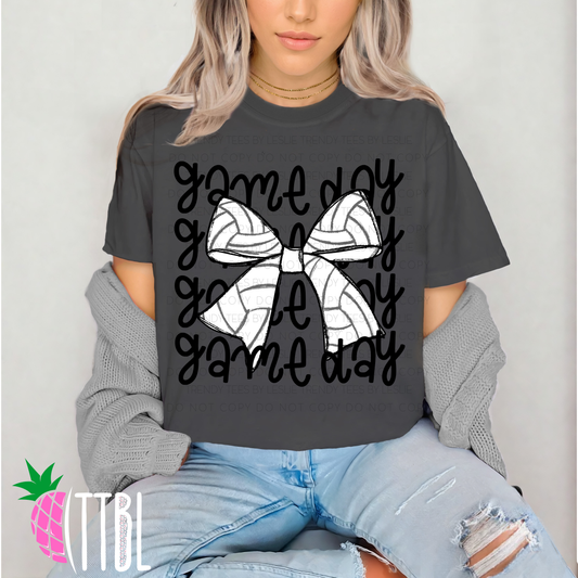 Game Day Bow Volleyball DTF Transfer