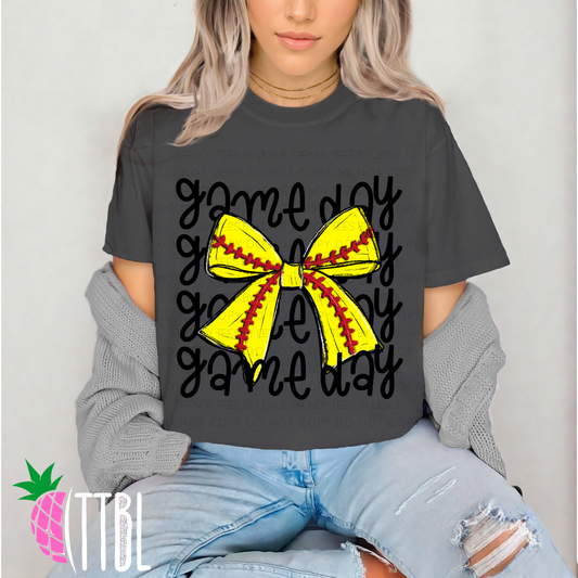 Game Day Bow Softball DTF Transfer