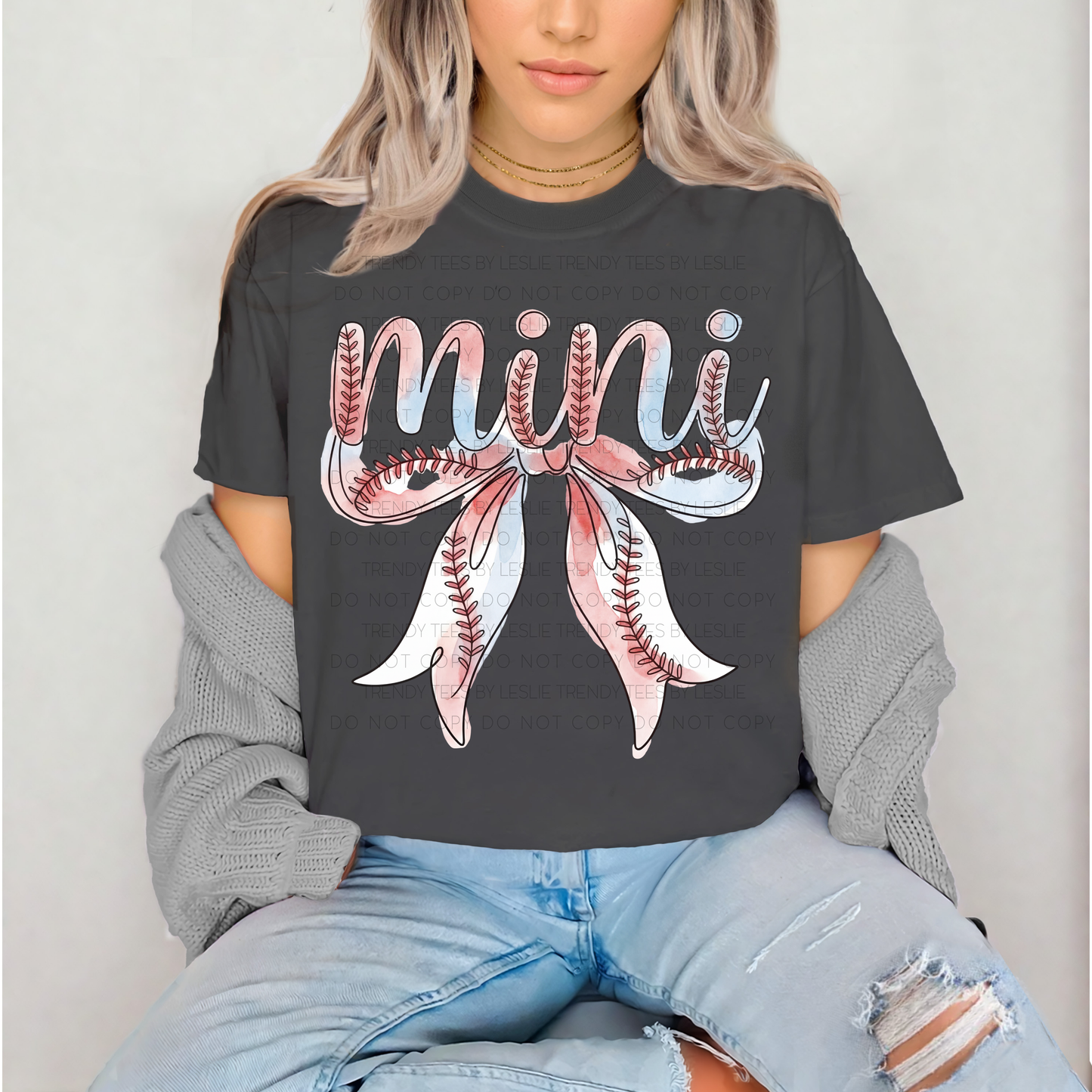 Baseball Mini Bow DTF Transfer