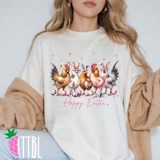 Happy Easter Chickens DTF Transfer