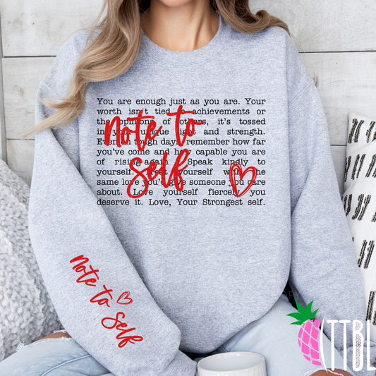 Note to Self DTF Transfer (sleeve)