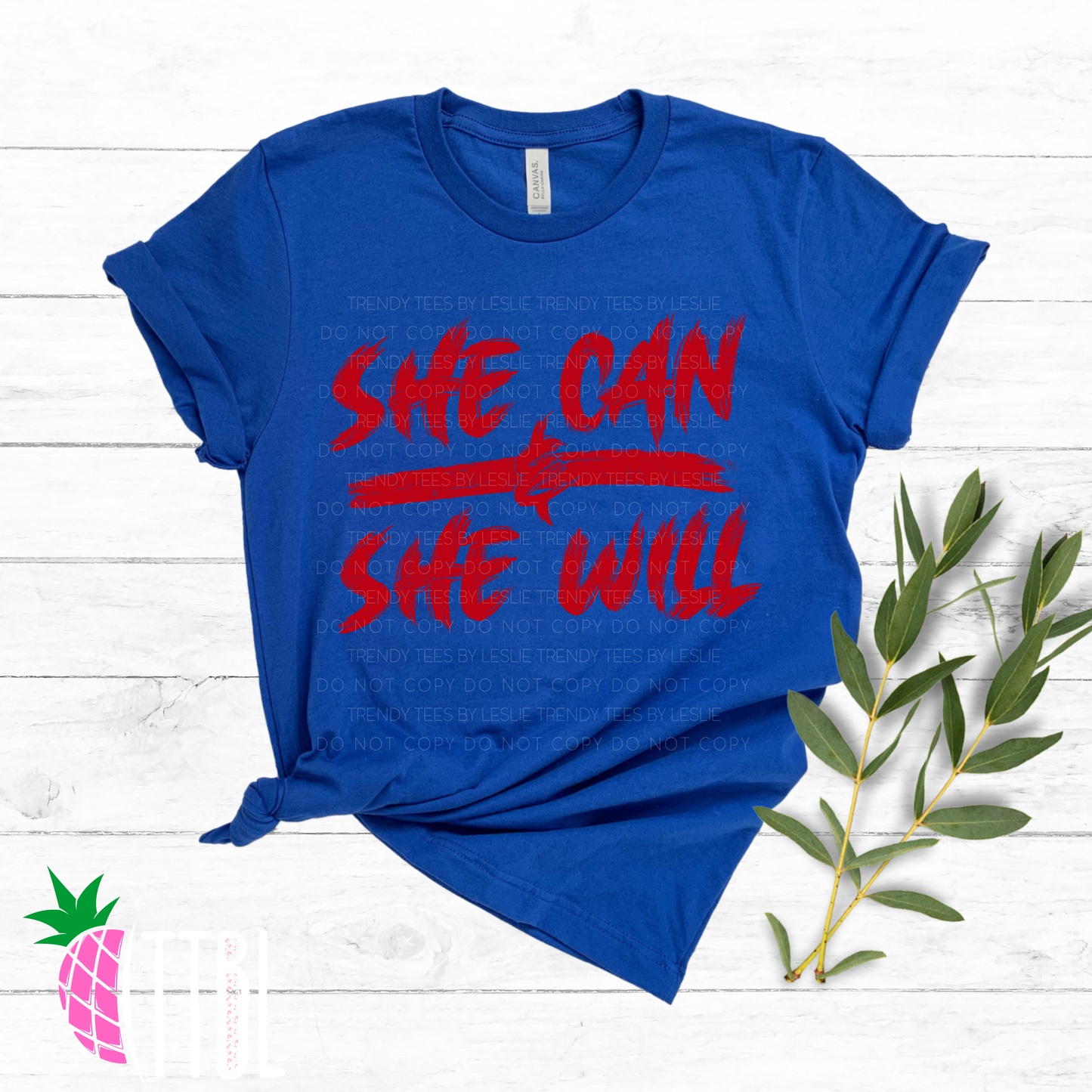 She Can & She Will DTF Transfer (red)