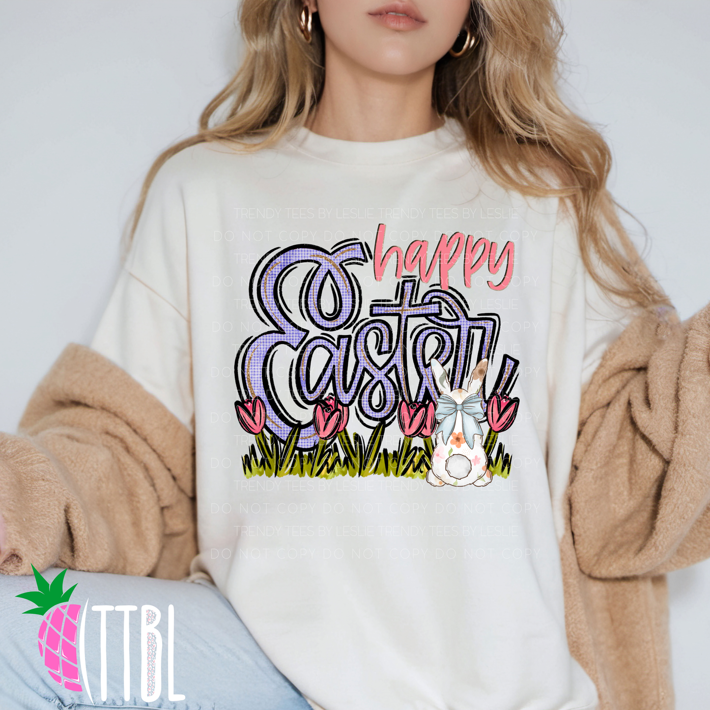 Happy Easter Bunny DTF Transfer