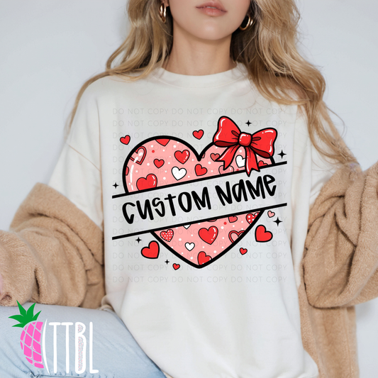 Custom Name Heart DTF Transfer