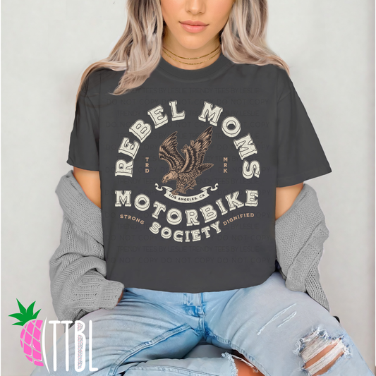 Rebel Moms Motorbike Society DTF Transfer (white)