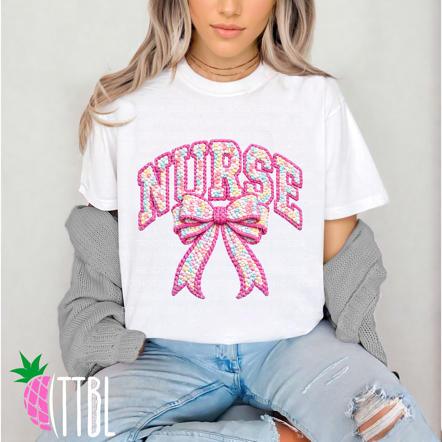 Nurse Easter Bow DTF Transfer